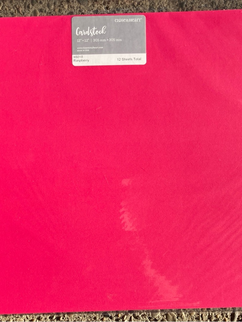 Close to My Heart Raspberry Cardstock - Bright Raspberry 12" x 12"